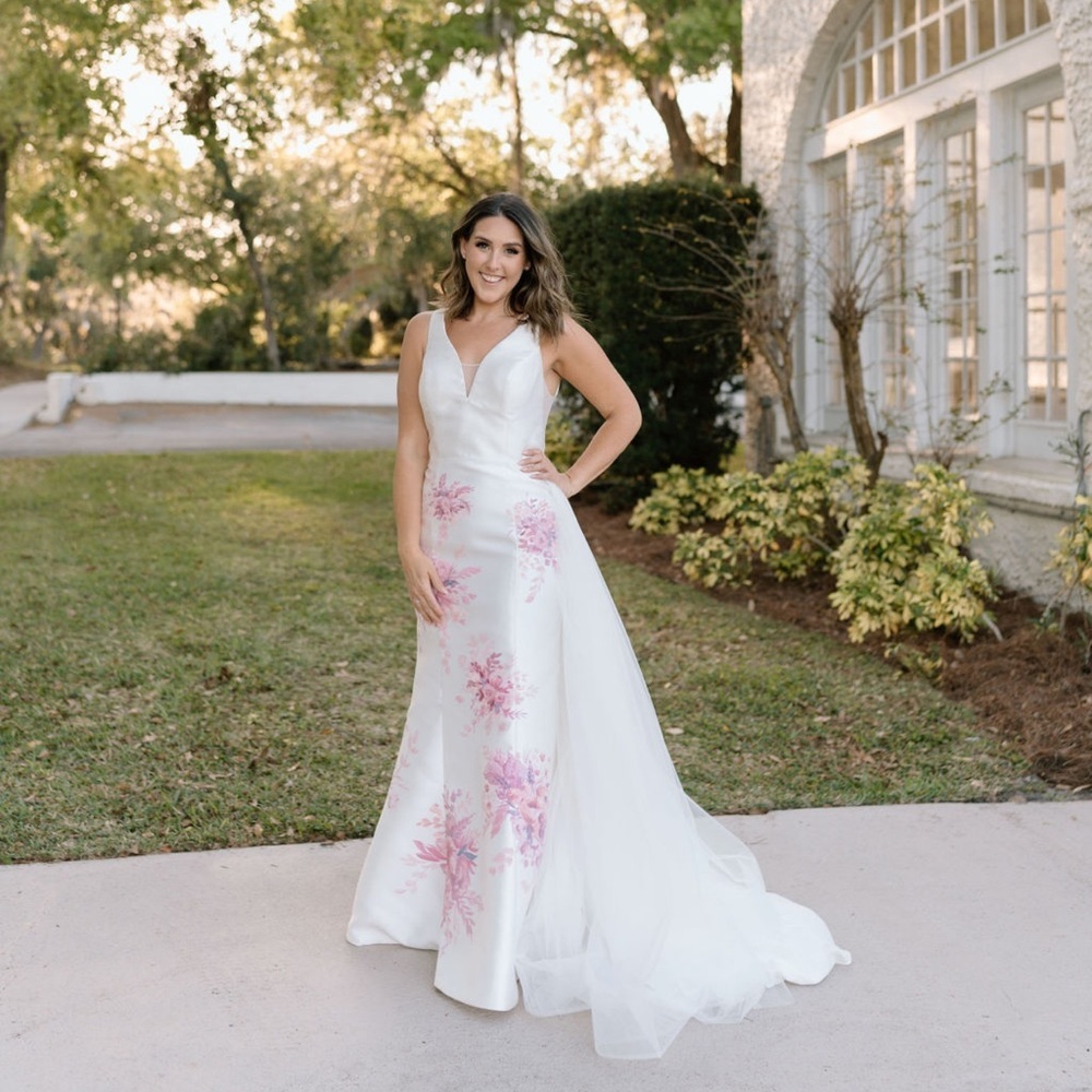 Custom made hand painted wedding dress